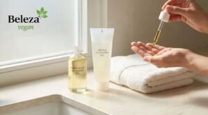 Limpeza dupla vegana: óleo vegetal + gel suave. Pele realmente limpa, pronta para absorver ativos noturnos. Sem crueldade.