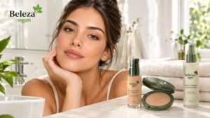 Base vegana para pele oleosa com ingredientes que controlam o brilho, minimizam poros e entregam acabamento matte natural sem craquelar